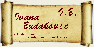 Ivana Budaković vizit kartica